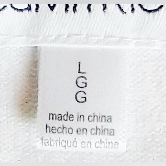 CALVIN KLEIN WOMEN'S MISSES SIZE LARGE BEIGE & WHITE STRIPES COLD SHOULDER TOP - Picture 7 of 12